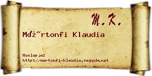 Mártonfi Klaudia névjegykártya